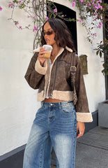 Cloud Brown Aviator Jacket