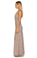 Cornell Brown Stripe Maxi Dress