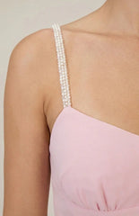 Felicity Pink Pearl Strap Ruffle Maxi Dress - PRE ORDER