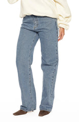 Fran Eyelet Mid Wash Pocket Jeans