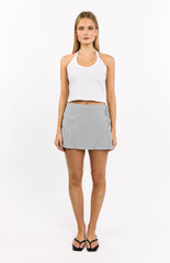 Frazer Blue Stripe Tie Side Mini Skirt