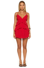 Gabriella Red Ruffle Mini Dress