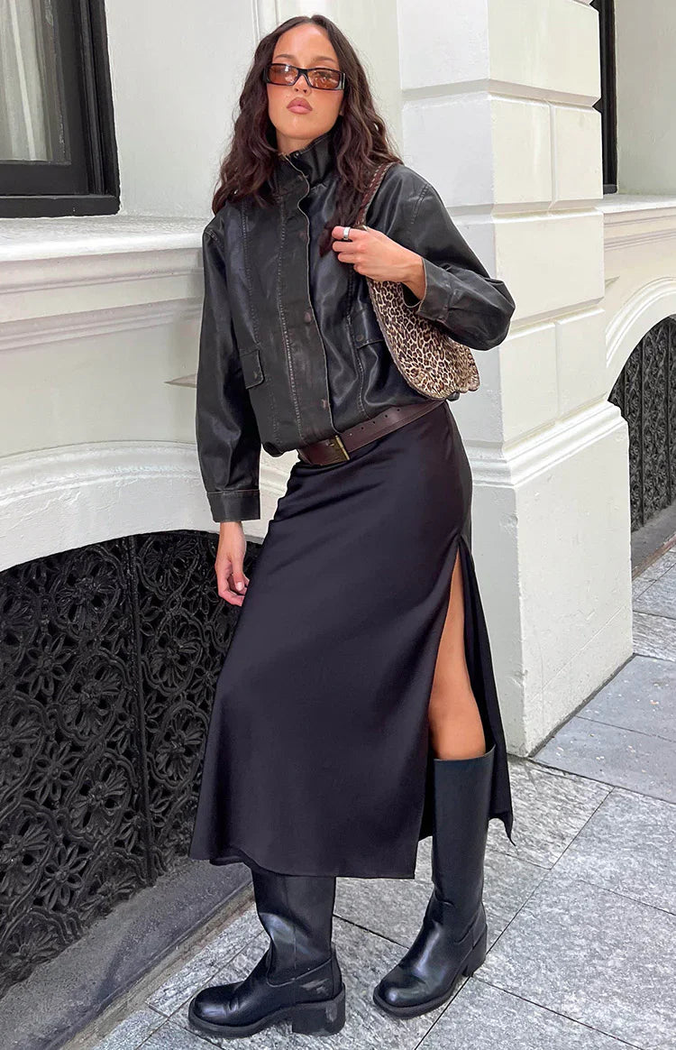 Genevieve Black Maxi Skirt