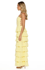 Georgie Yellow Ruffle Maxi Dress - PRE ORDER