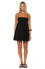Gracelyn Black Eyelet Embroidered Mini Dress