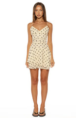 Hadleigh Cream Polka Dot Mini Dress