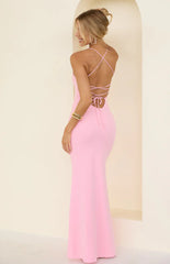 Harriet Pink Crepe Maxi Dress