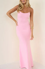 Harriet Pink Crepe Maxi Dress