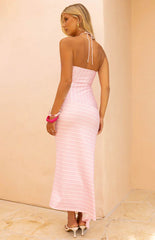 Hendrea Pink Stripe Jersey Midi Dress