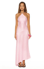 Hendrea Pink Stripe Jersey Midi Dress