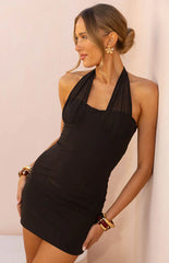 Impala Black Halter Mini Dress