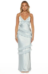 Inara Blue Ruffle Prom Dress