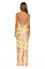 Inara Yellow Bloom Ruffle Maxi  - PRE ORDER