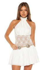 Infime White Lace Mini Dress