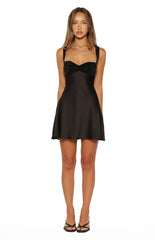 Jazzy Black Contrast Rhinestone Mini Dress