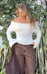 Joey Cream Off Shoulder Sweater
