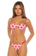 Kaia Pink and Red Polka Dot Bikini Bottoms