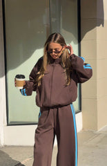Kosie Chocolate And Blue Stripe Jacket
