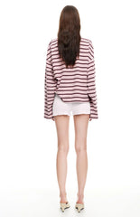 Lioness Rebels Jersey Burgundy Blush Stripe