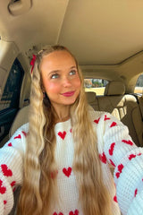 Lovey Red Heart Stripe Jumper