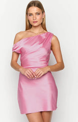 Lucas Pink Satin Mini Dress
