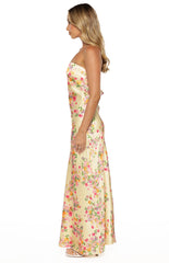 Maiah Yellow Bloom Prom Dress