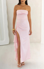 Merlo Light Pink Strapless Formal Maxi Dress
