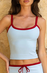 Myles Blue Strappy Tank Top