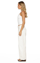 Nora White Jersey Halter Neck Top