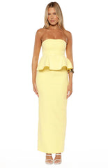 Olina Yellow Crepe Maxi Skirt