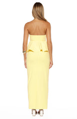 Olina Yellow Crepe Strapless Top