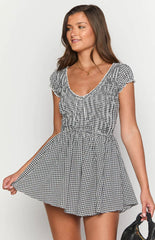 Raldo Black Gingham Playsuit