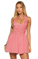 Robin Red Gingham Halter Playsuit