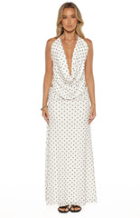 Rozie White Polka Dot Mesh Top