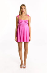 Sammie Hot Pink Satin Mini Dress