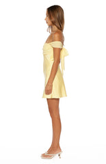 Sandie Yellow Off The Shoulder Mini Dress