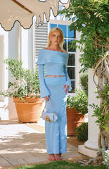 Simona Blue Maxi Knit Skirt