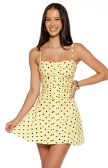 Teo Yellow Polka Dot Mini Dress
