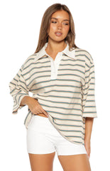 Tilda Green Stripe Polo Shirt