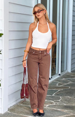 Valeria Brown Carrot Fit Jeans