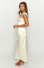 Yolandah Cream Chiffon Maxi Dress