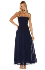Zelia Strapless Navy Maxi Dress