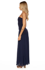 Zelia Strapless Navy Maxi Dress