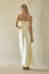 Adrianna Satin Ruffle Maxi Dress