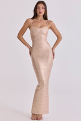 champagne bandage maxi dress - limited edition