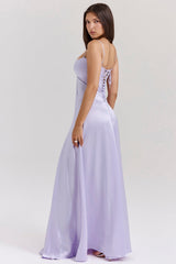orchid lace up maxi dress