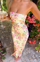 Maiah Yellow Bloom Prom Dress