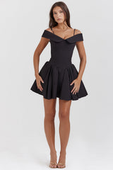 black off shoulder mini dress