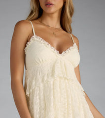 Sweet Looks V-Neck Lace Babydoll Dress