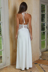 LILITH HALTER MAXI DRESS - PEARL
